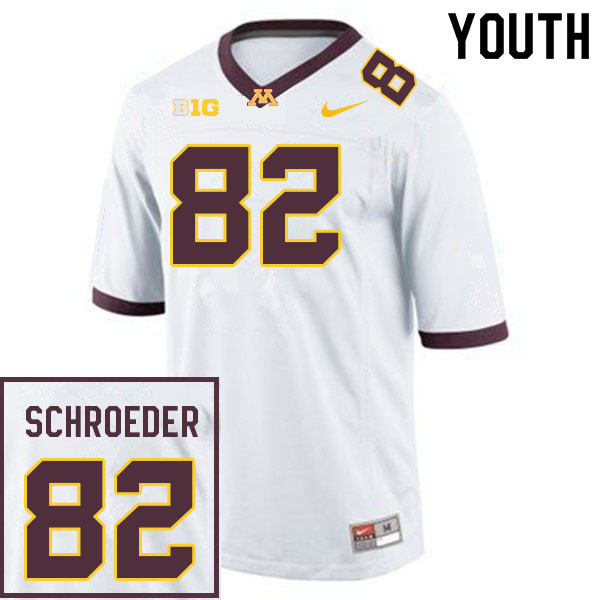 Youth #82 Wyatt Schroeder Minnesota Golden Gophers College Football Jerseys Sale-White